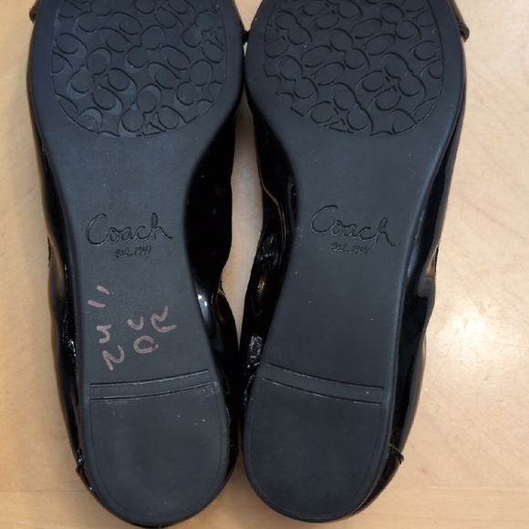 Coach Black "Dora" Ballet Flats with Silver Accents - Picture 9 of 11
